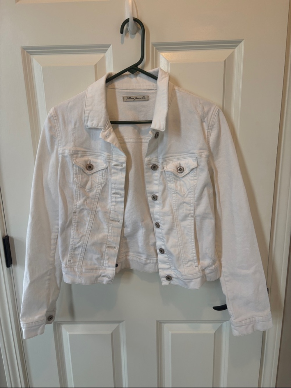 White Women's Denim Jacket - Classic Jean Jacket